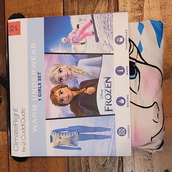 ClimateRight by Cuddl Duds Frozen Girls Thermal Set Size XS 4/5 - Picture 1 of 10